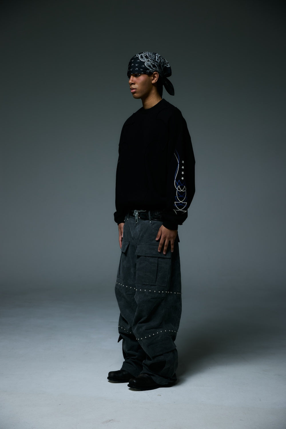 WESTERN FLAME CREWNECK SWEAT / BLACK
