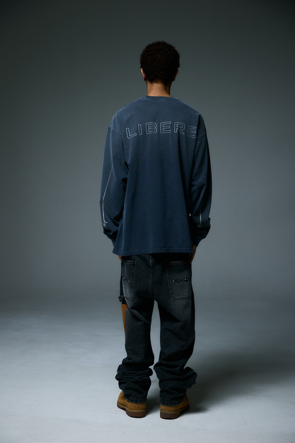 REFLECT LOGO LONG SLEEVE T-SHIRTS / NAVY