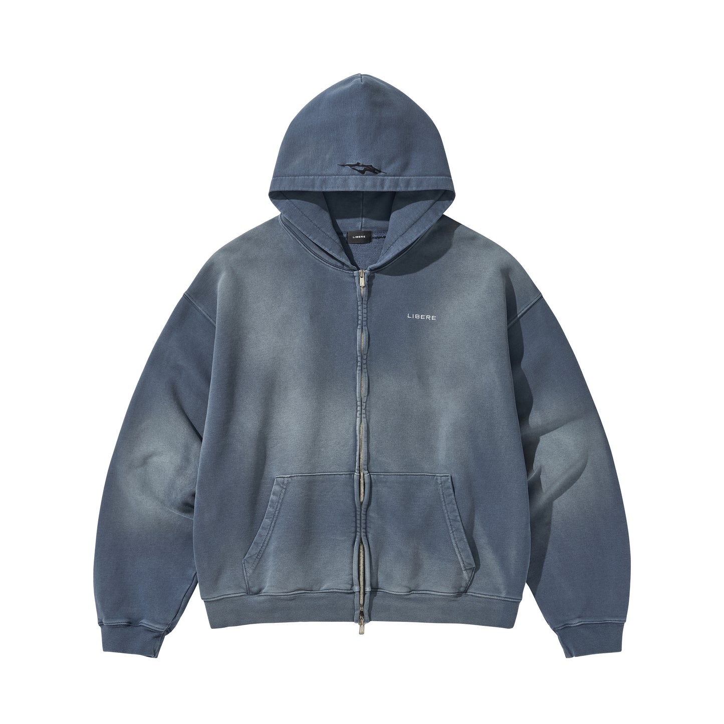 LOGO ZIP-UP HOODIE / NAVY