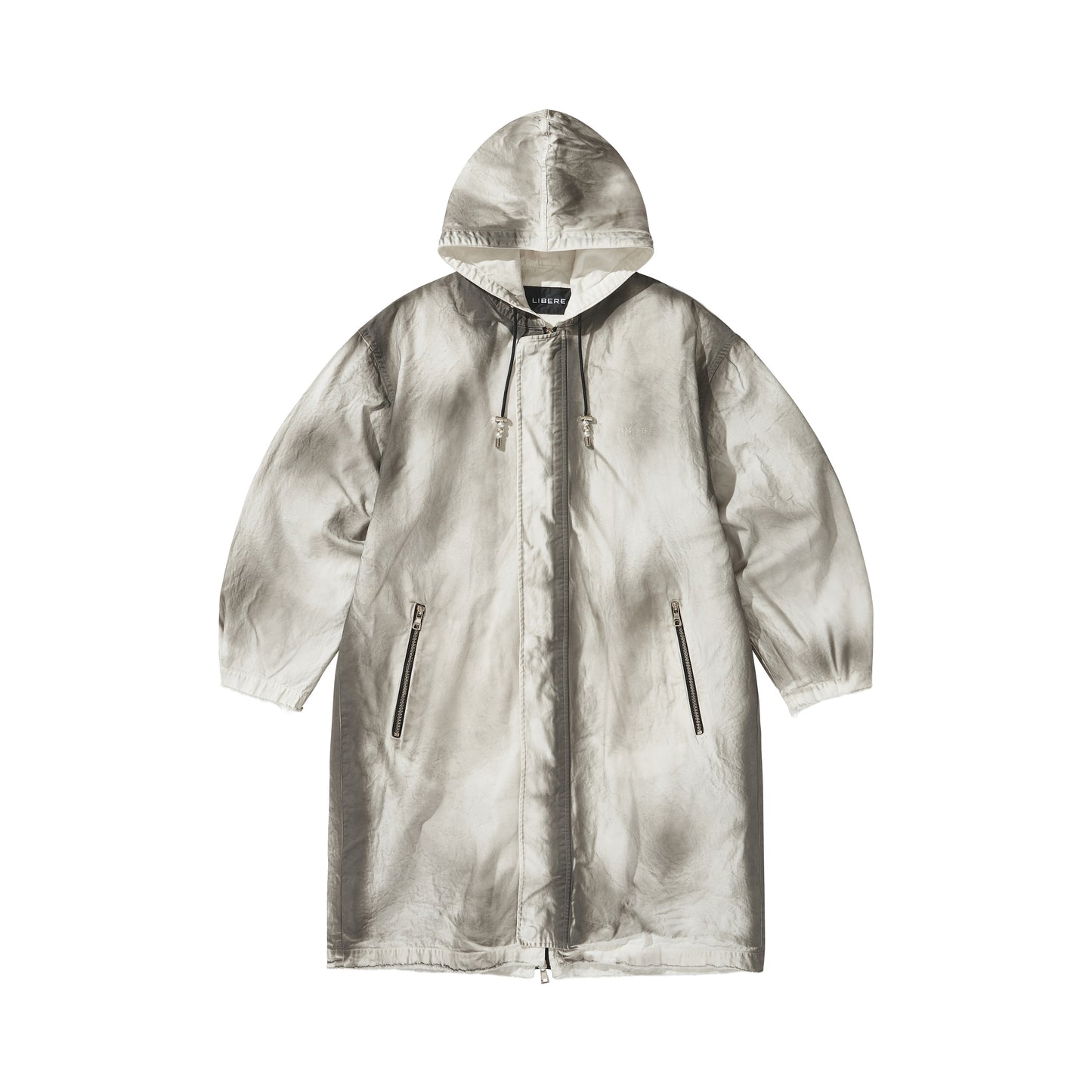 HOODED ZIPPER COAT / WHITE