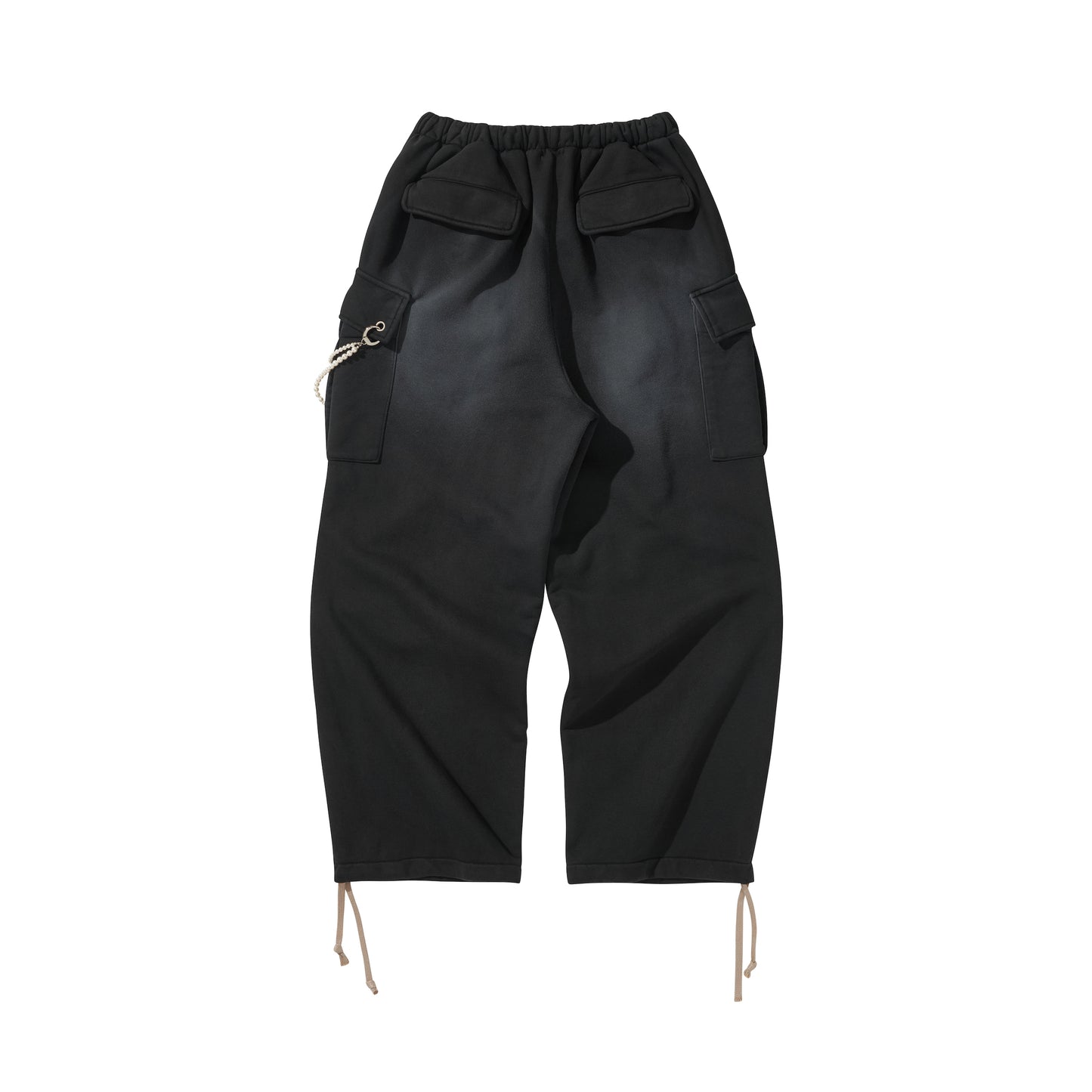 WASHED SWEAT CARGO PANTS / BLACK
