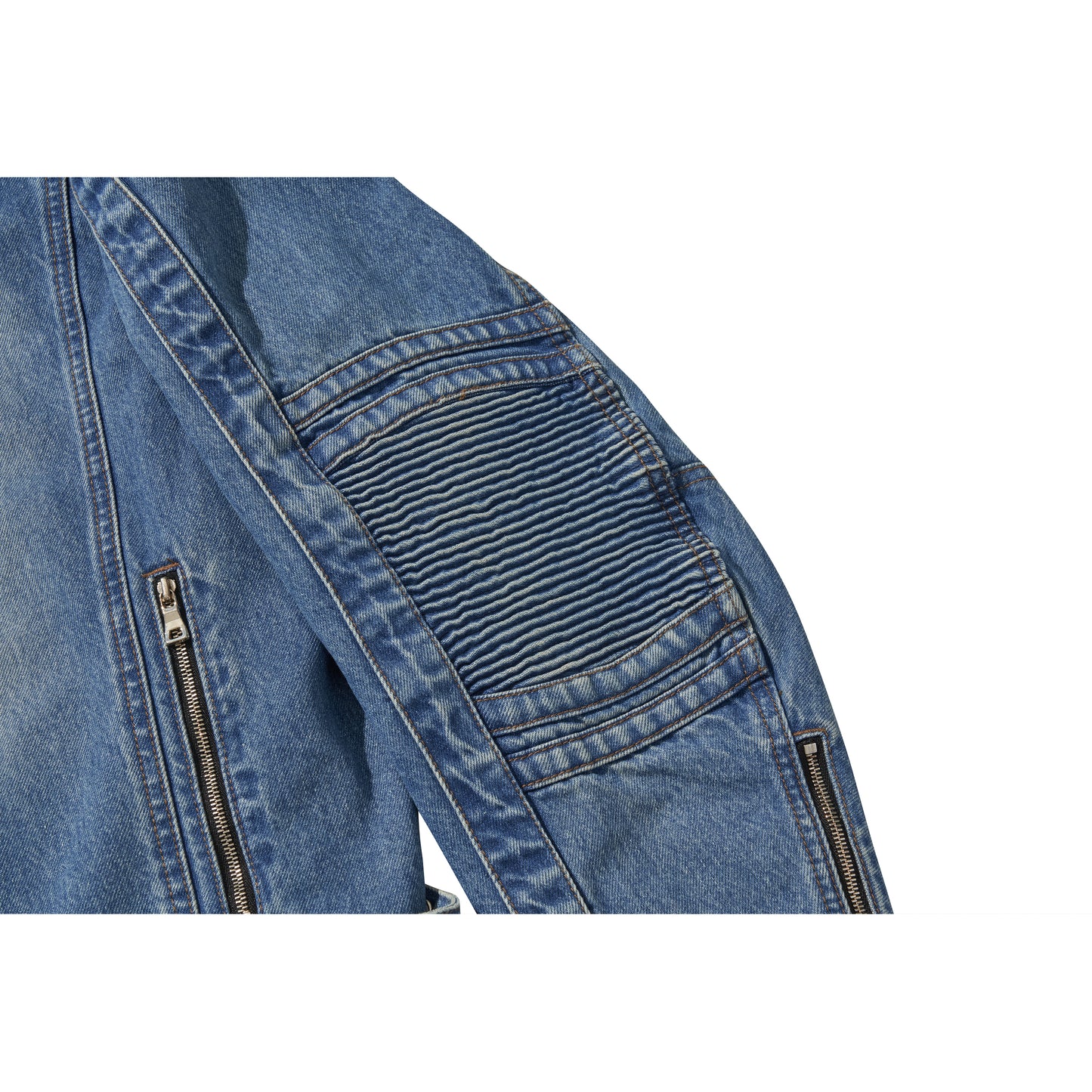 WIDE DENIM RIDER JACKET / BLUE