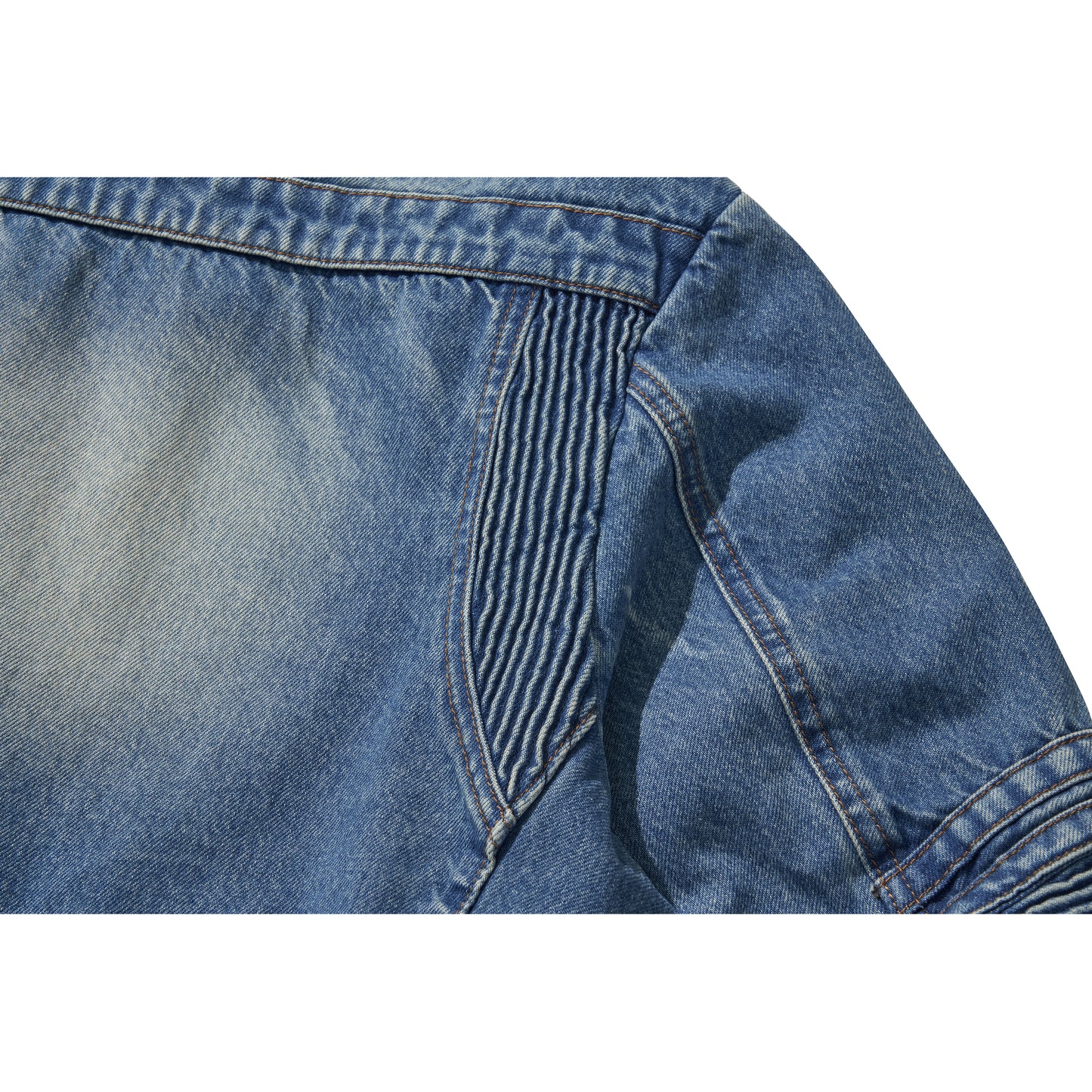 WIDE DENIM RIDER JACKET / BLUE