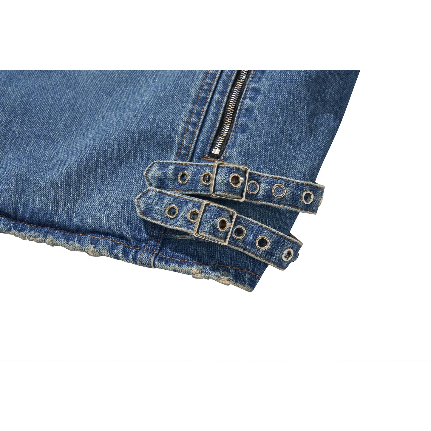 WIDE DENIM RIDER JACKET / BLUE