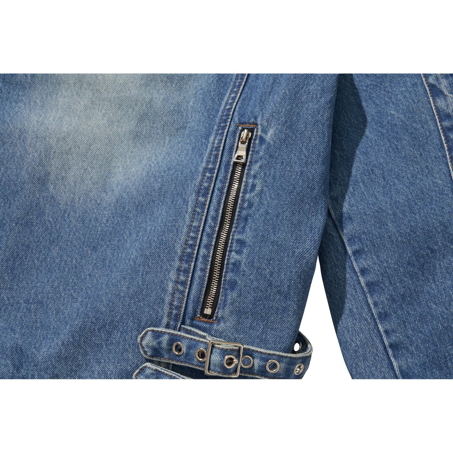 WIDE DENIM RIDER JACKET / BLUE