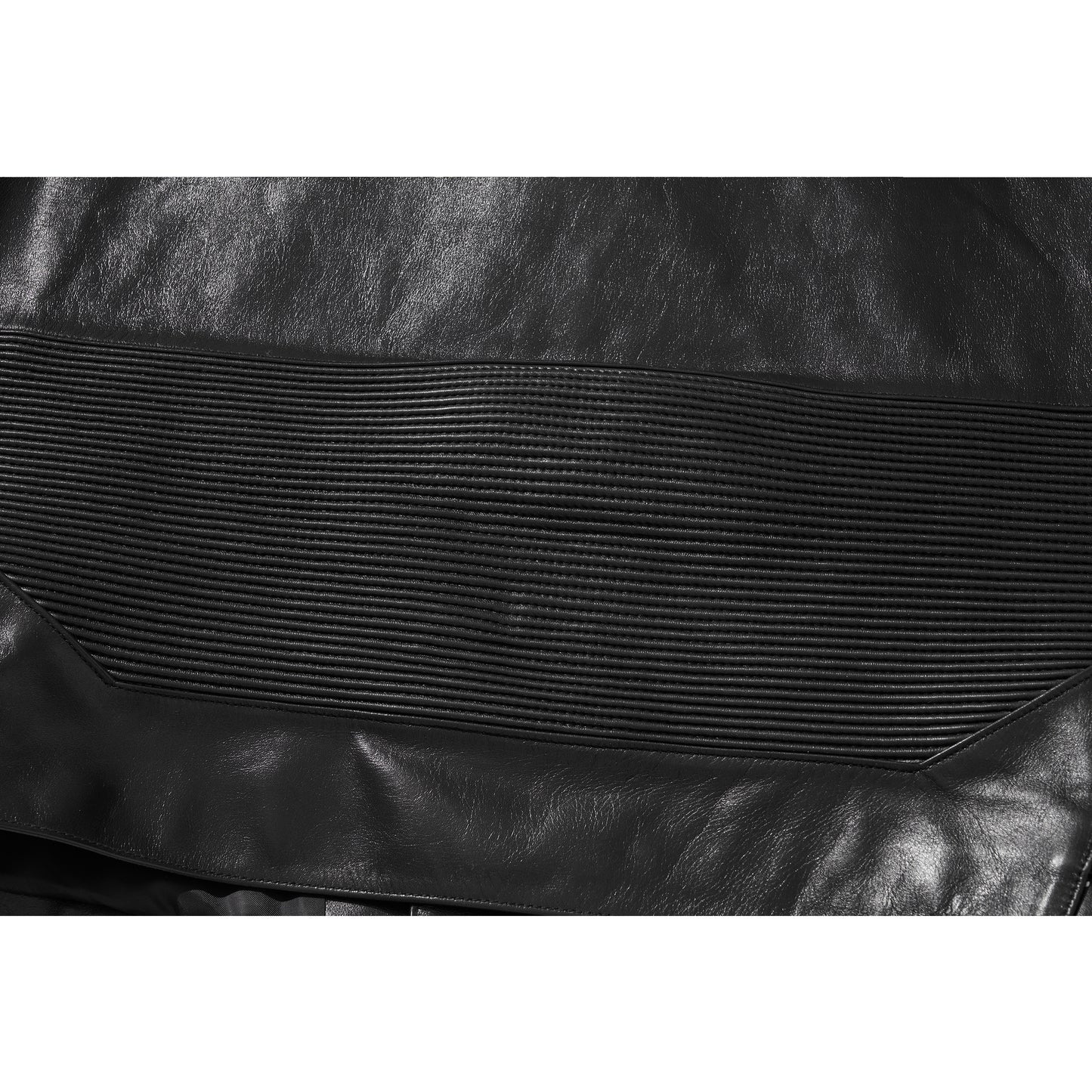 WIDE LEATHER RIDER JACKET / BLACK