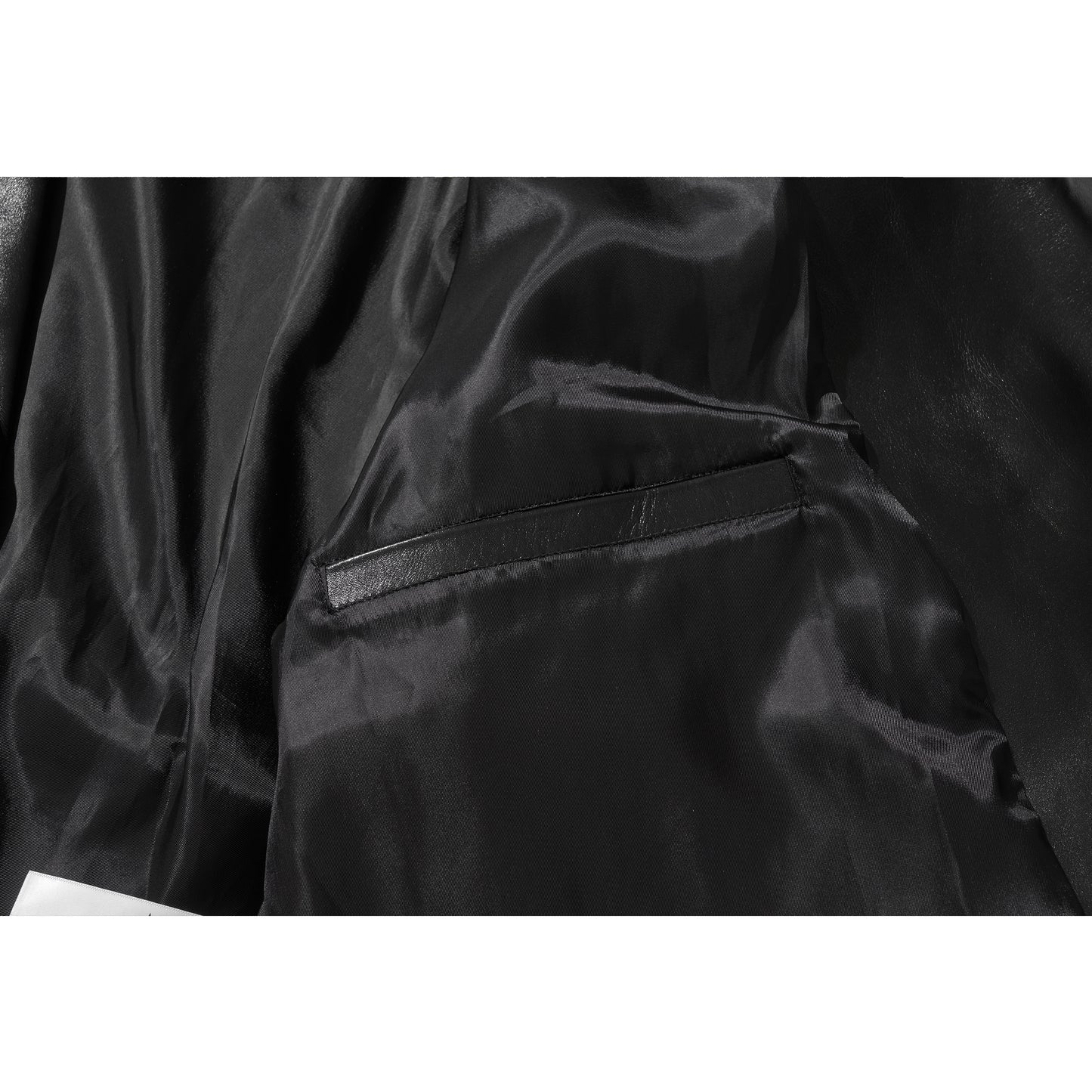 WIDE LEATHER RIDER JACKET / BLACK