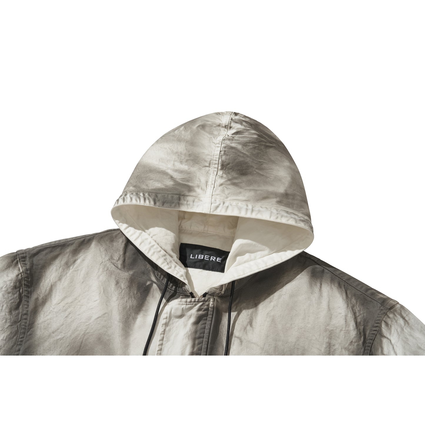 HOODED ZIPPER COAT / WHITE