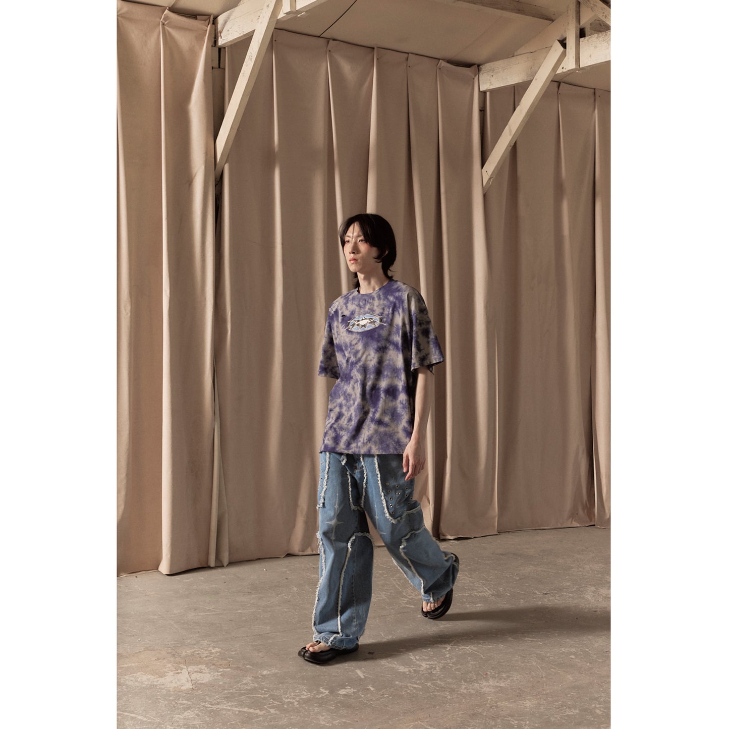 LOGO TYE-DYE T-SHIRT / BLUE