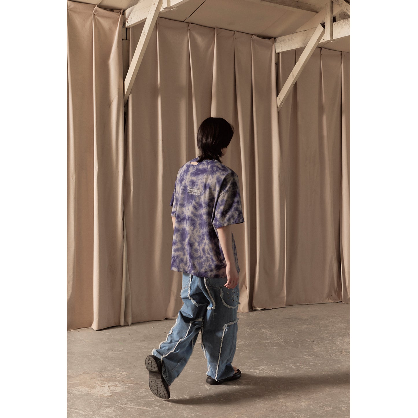 LOGO TYE-DYE T-SHIRT / BLUE