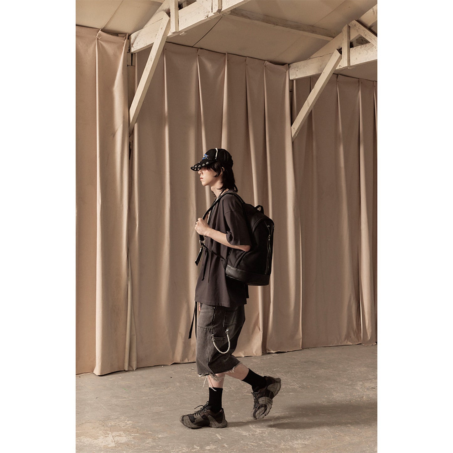 WORK HALF PANTS / BLACK