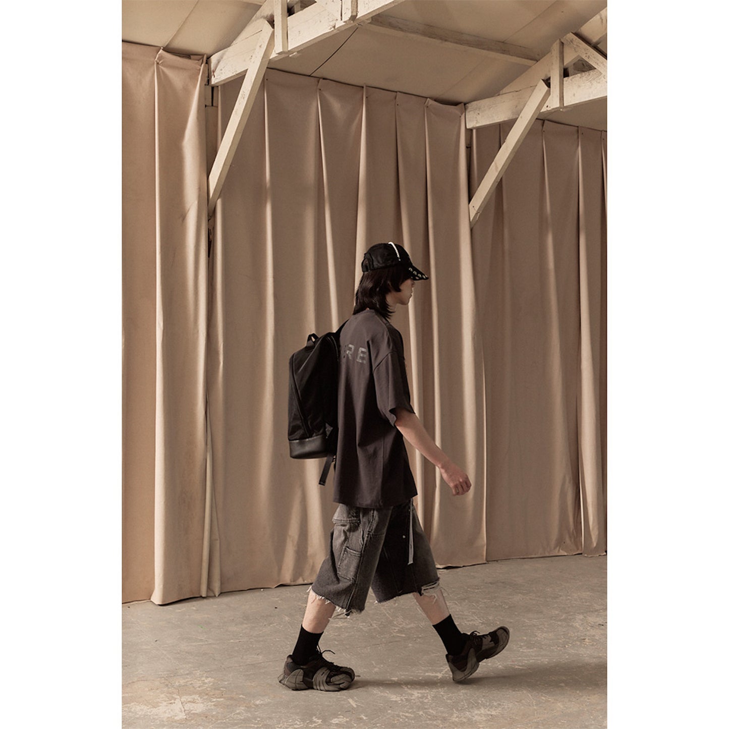 WORK HALF PANTS / BLACK