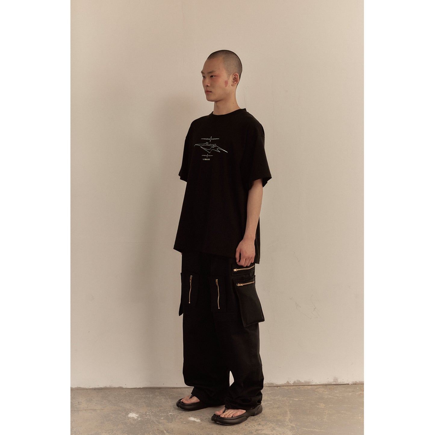 MULTI ZIP POCKET PANTS / BLACK