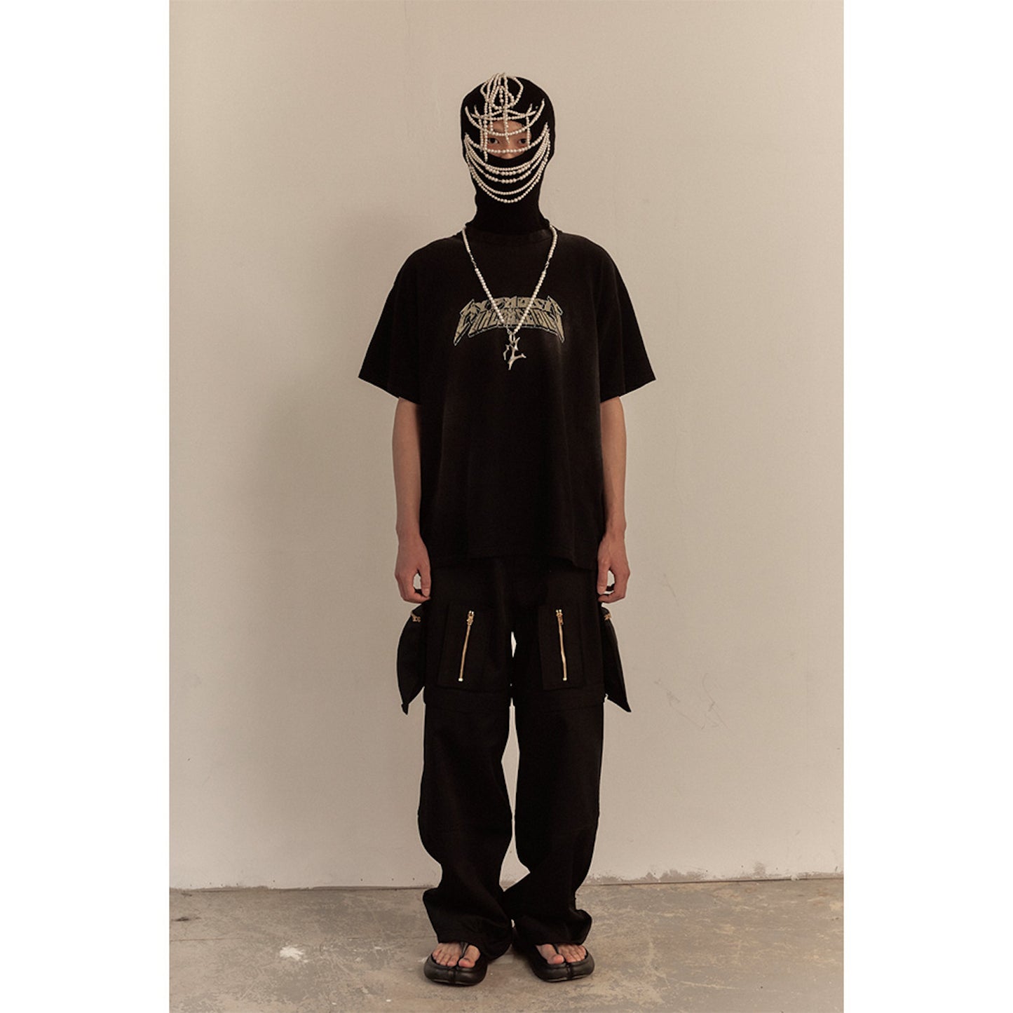 MULTI ZIP POCKET PANTS / BLACK