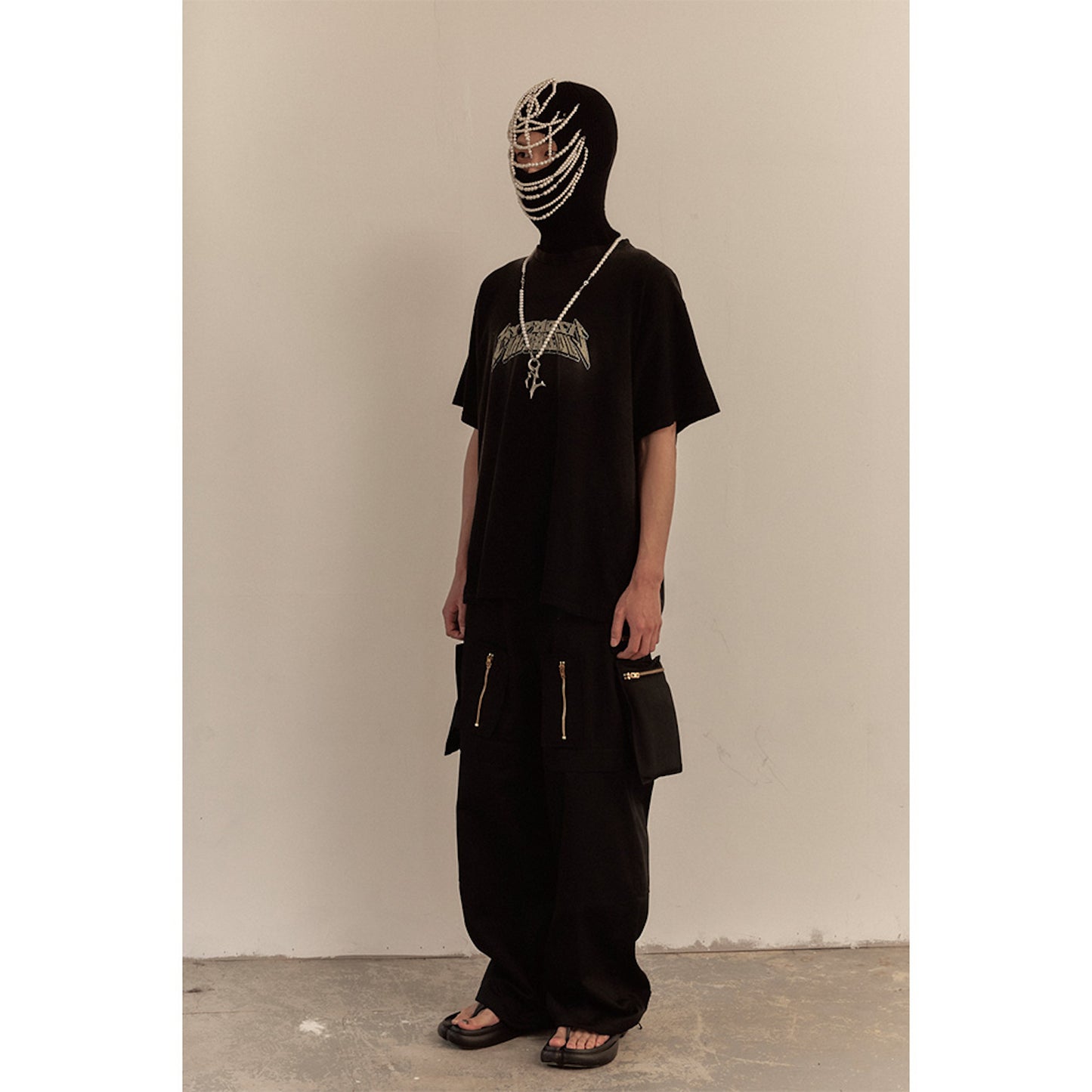 MULTI ZIP POCKET PANTS / BLACK