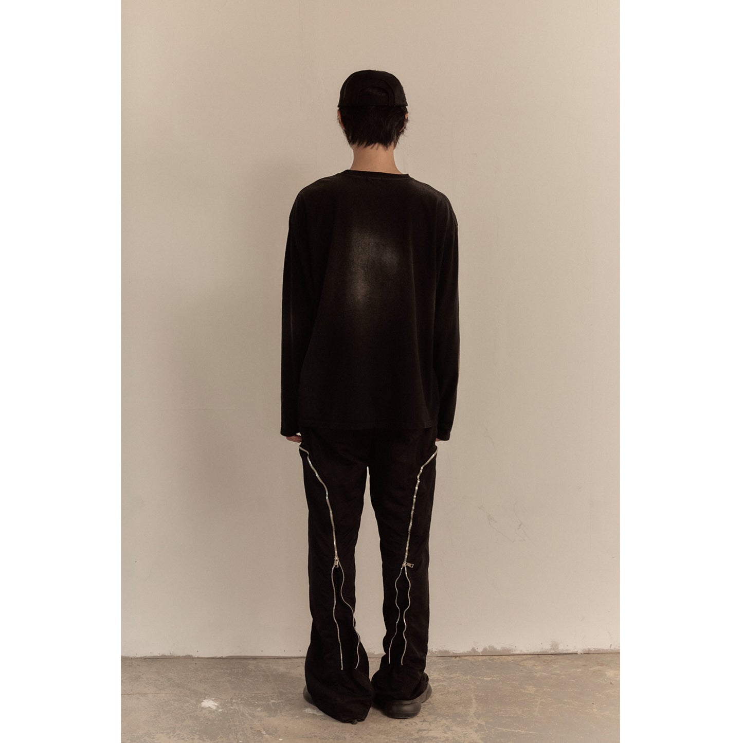 FLAME LONG SLEEVE TEE / BLACK