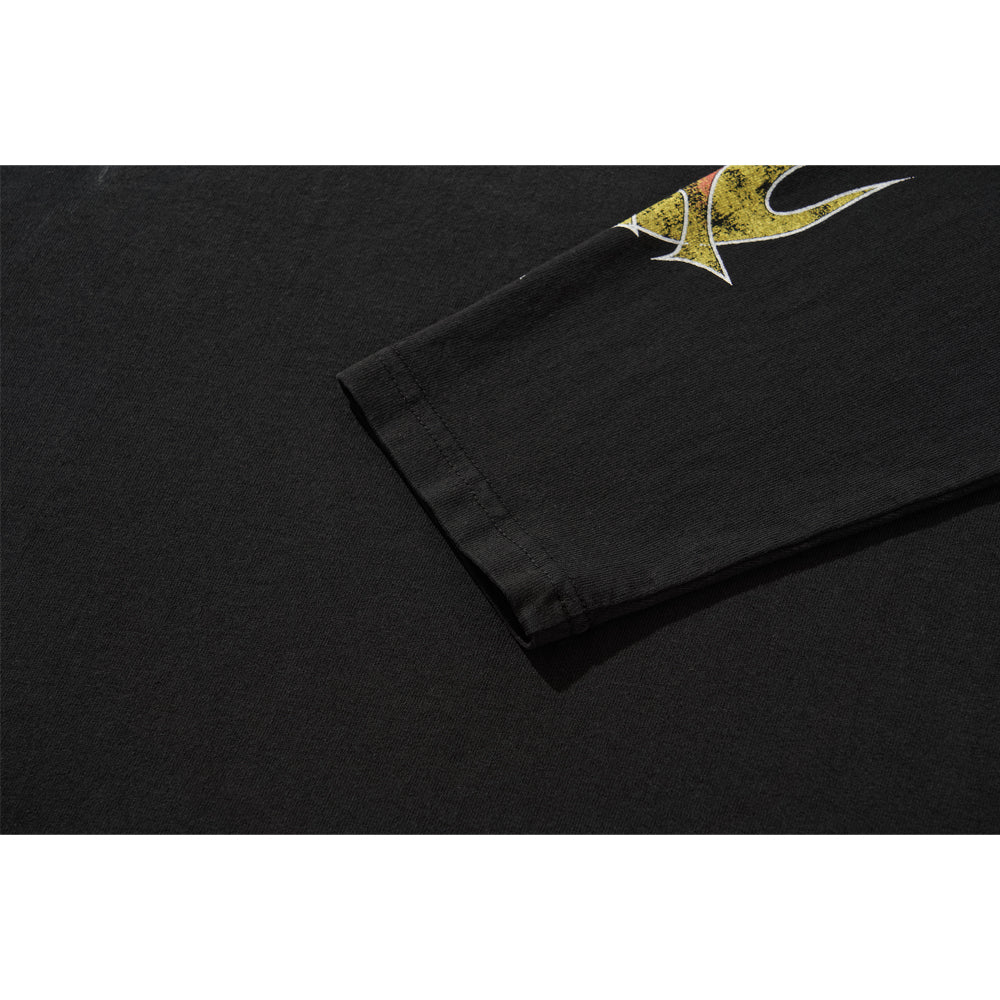 FLAME LONG SLEEVE TEE / BLACK