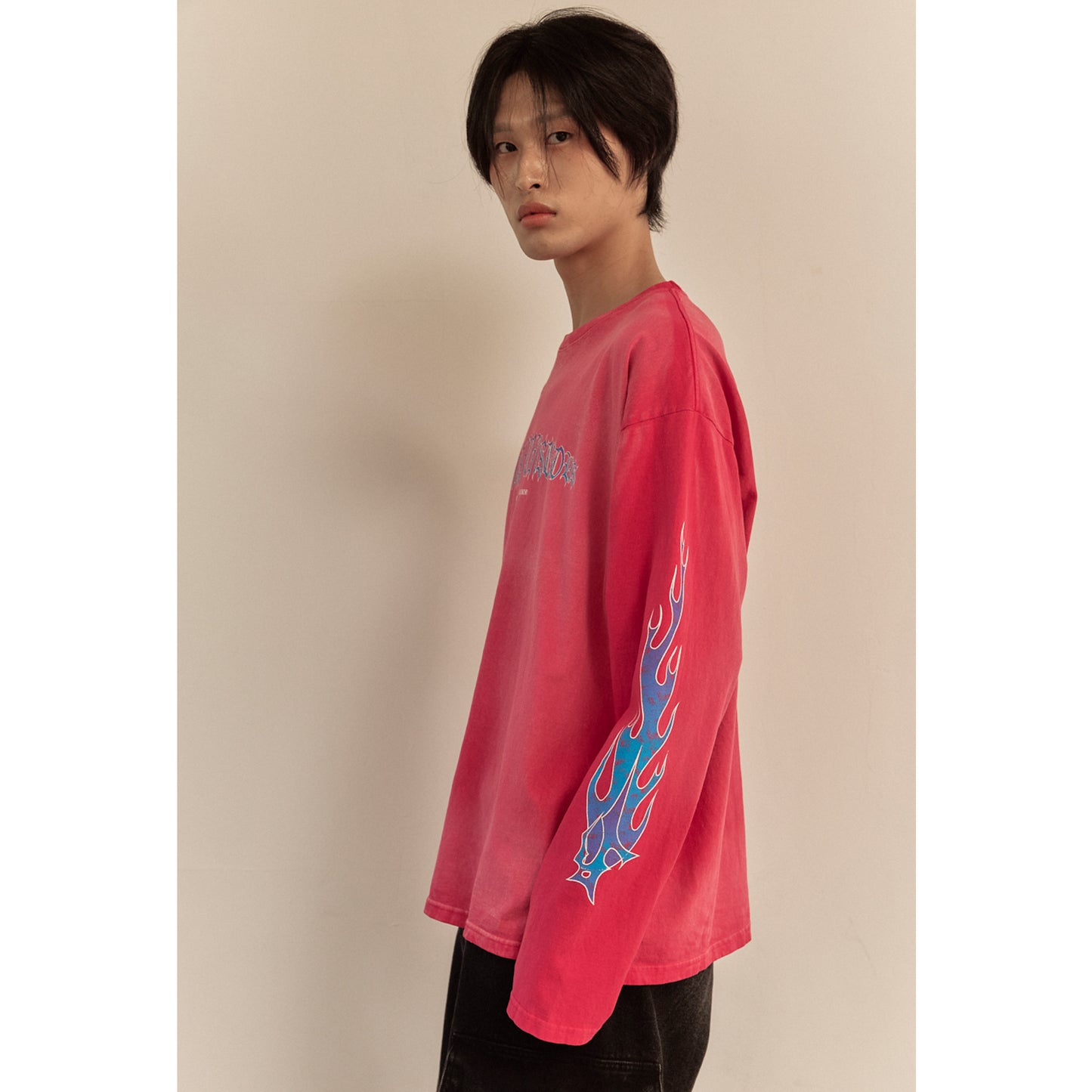 FLAME LONG SLEEVE TEE / PINK