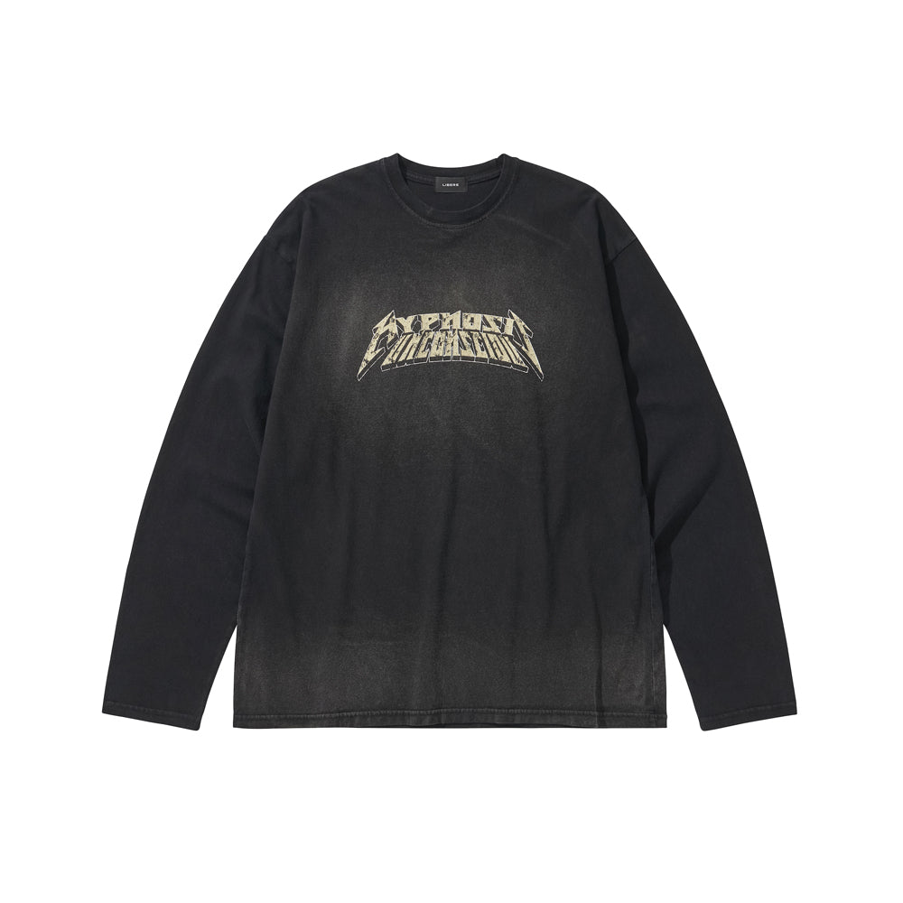 WASHED LONG SLEEVE TEE / BLACK