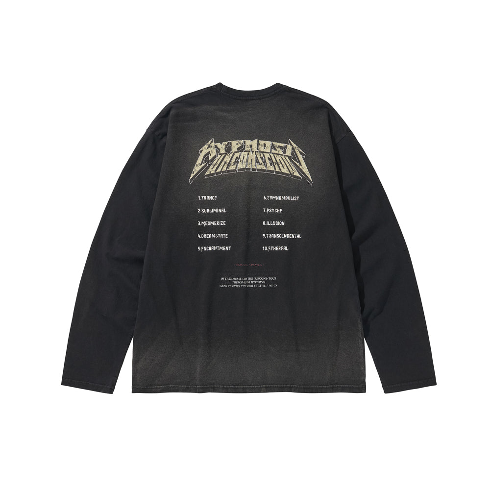 WASHED LONG SLEEVE TEE / BLACK