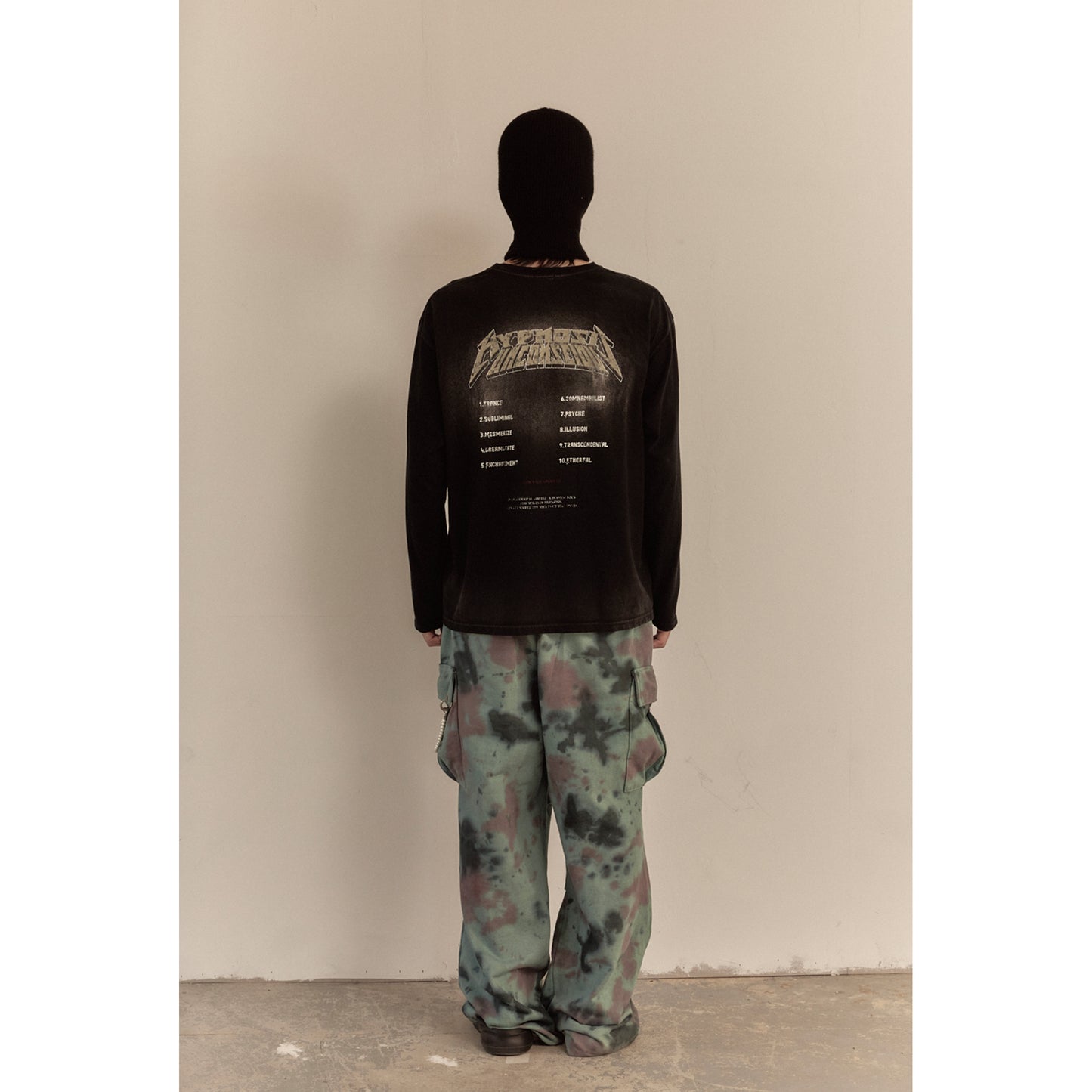 WASHED LONG SLEEVE TEE / BLACK