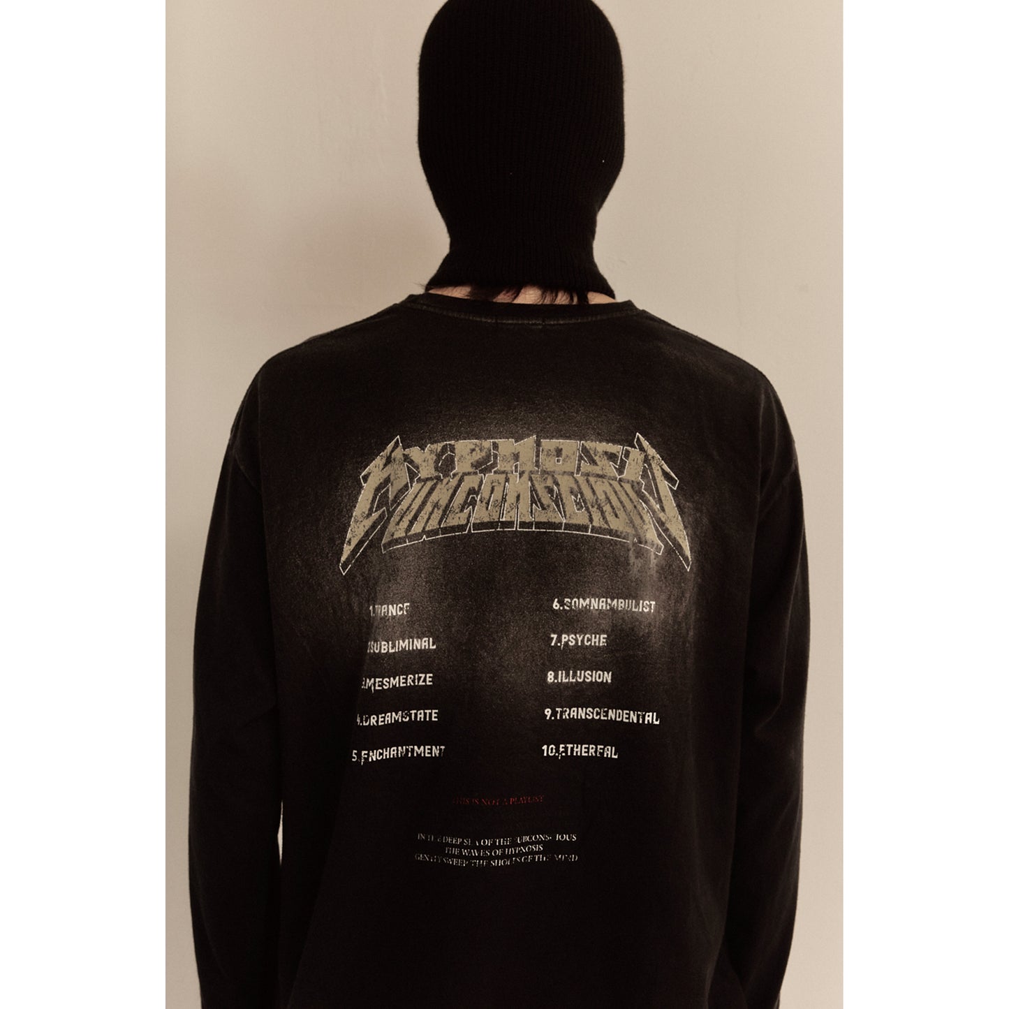 WASHED LONG SLEEVE TEE / BLACK