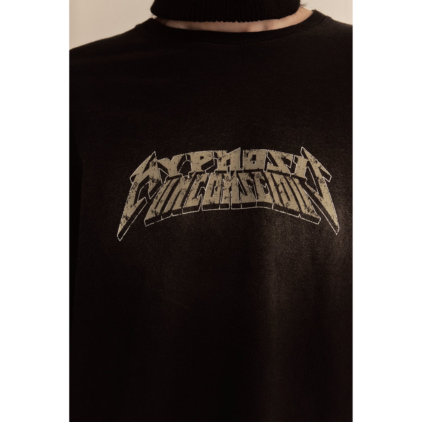 WASHED LONG SLEEVE TEE / BLACK