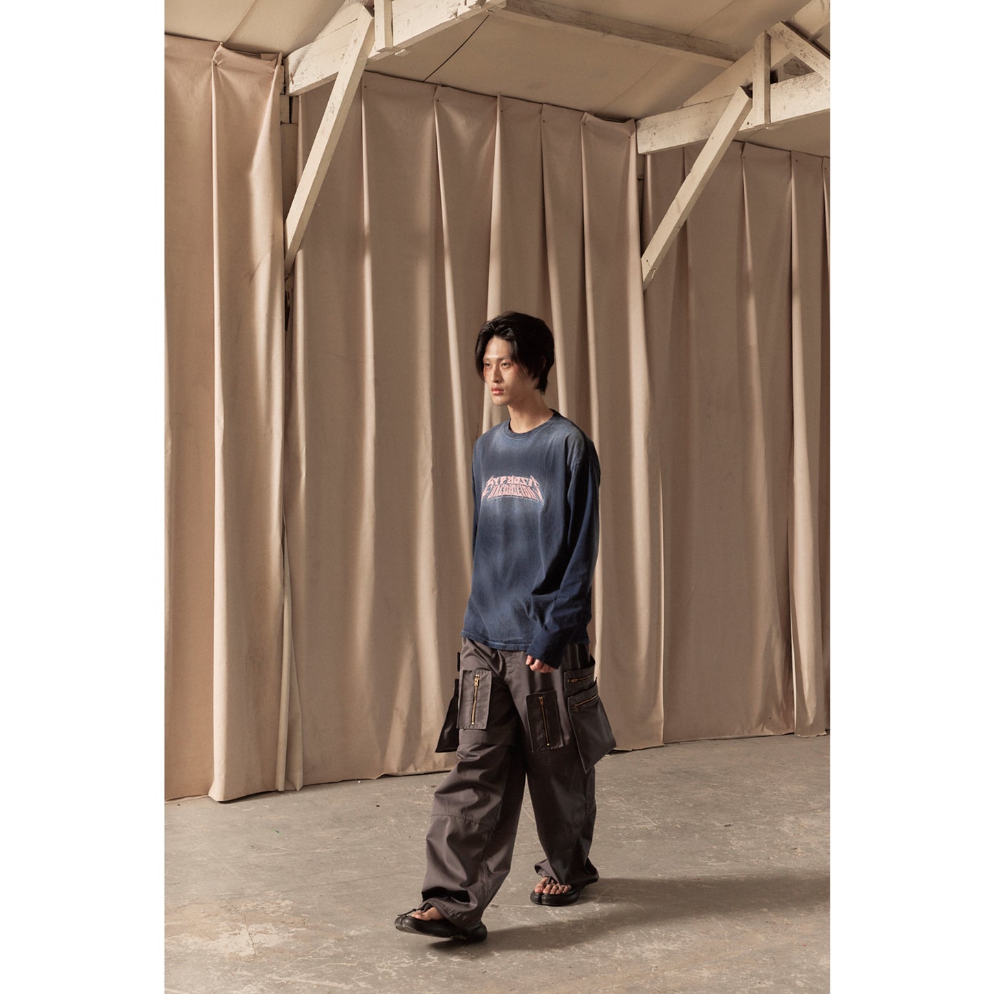 MULTI ZIP POCKET PANTS / CHARCOAL