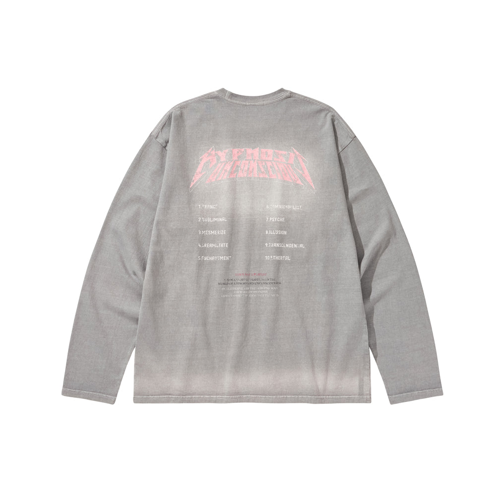 WASHED LONG SLEEVE TEE / GRAY
