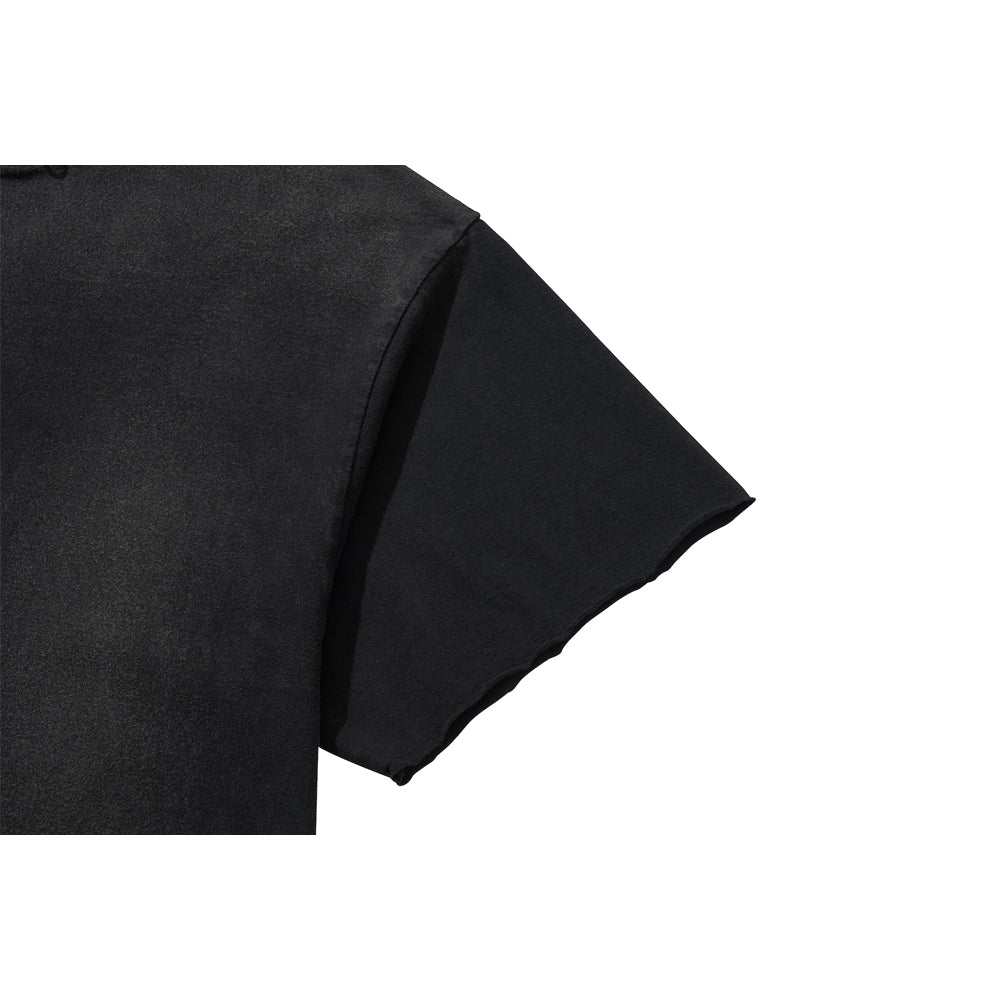 MESH HOOD T-SHIRT / BLACK