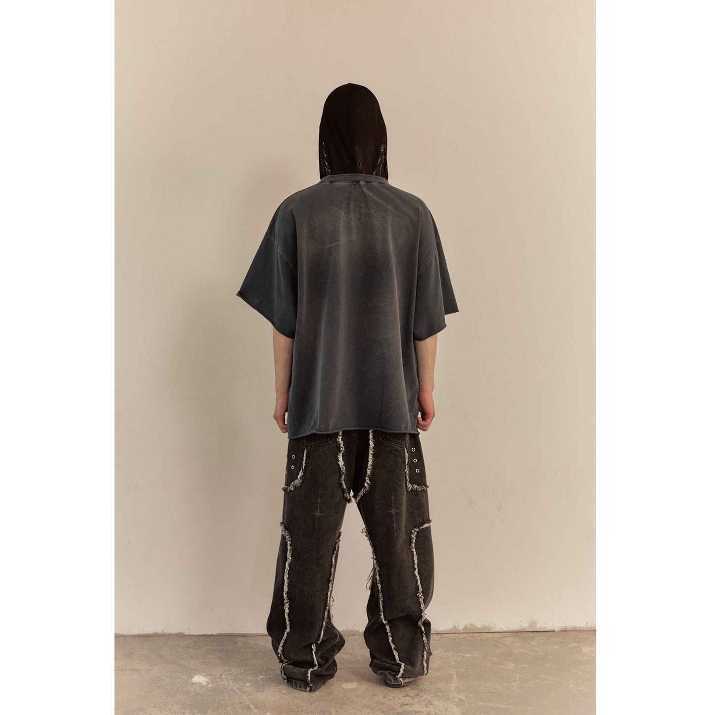 MESH HOOD T-SHIRT / NAVY