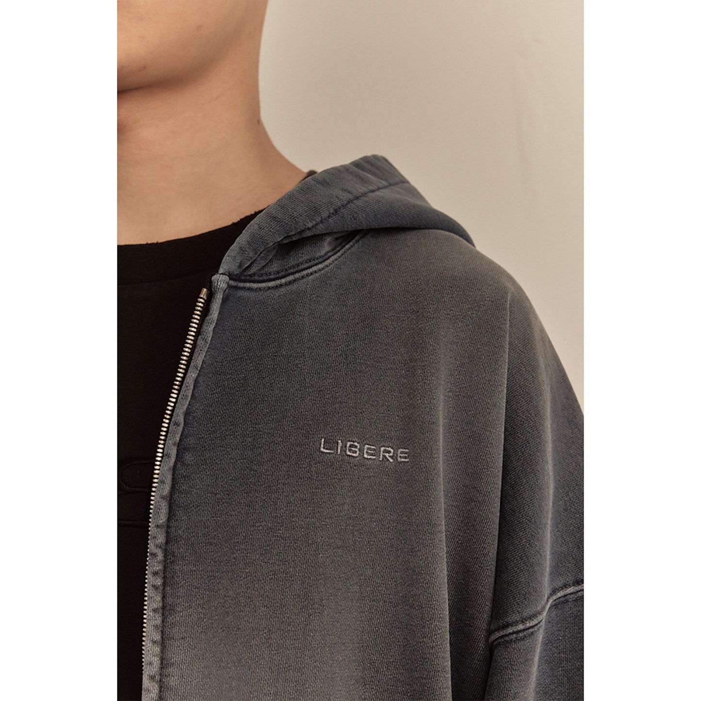 LOGO ZIP-UP HOODIE / NAVY