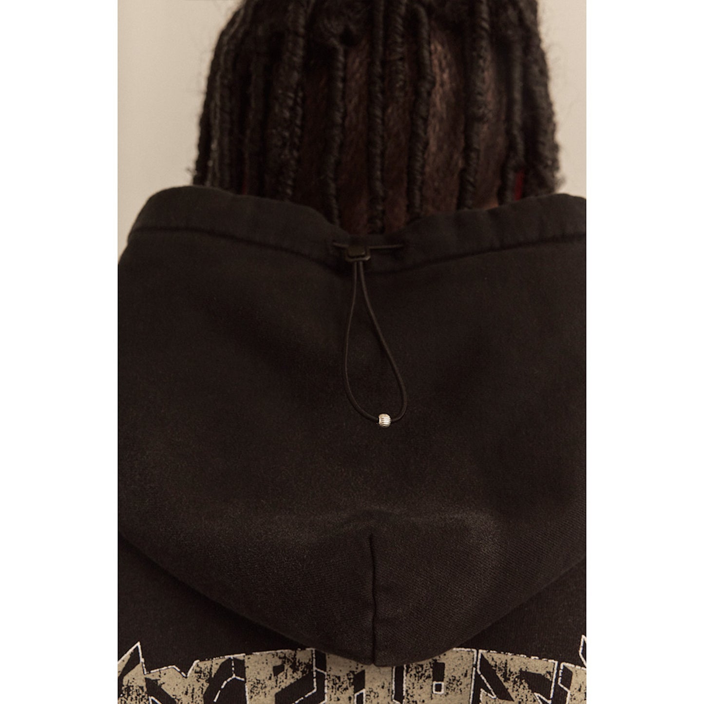 WASHED BEADS HOODIE / BLACK