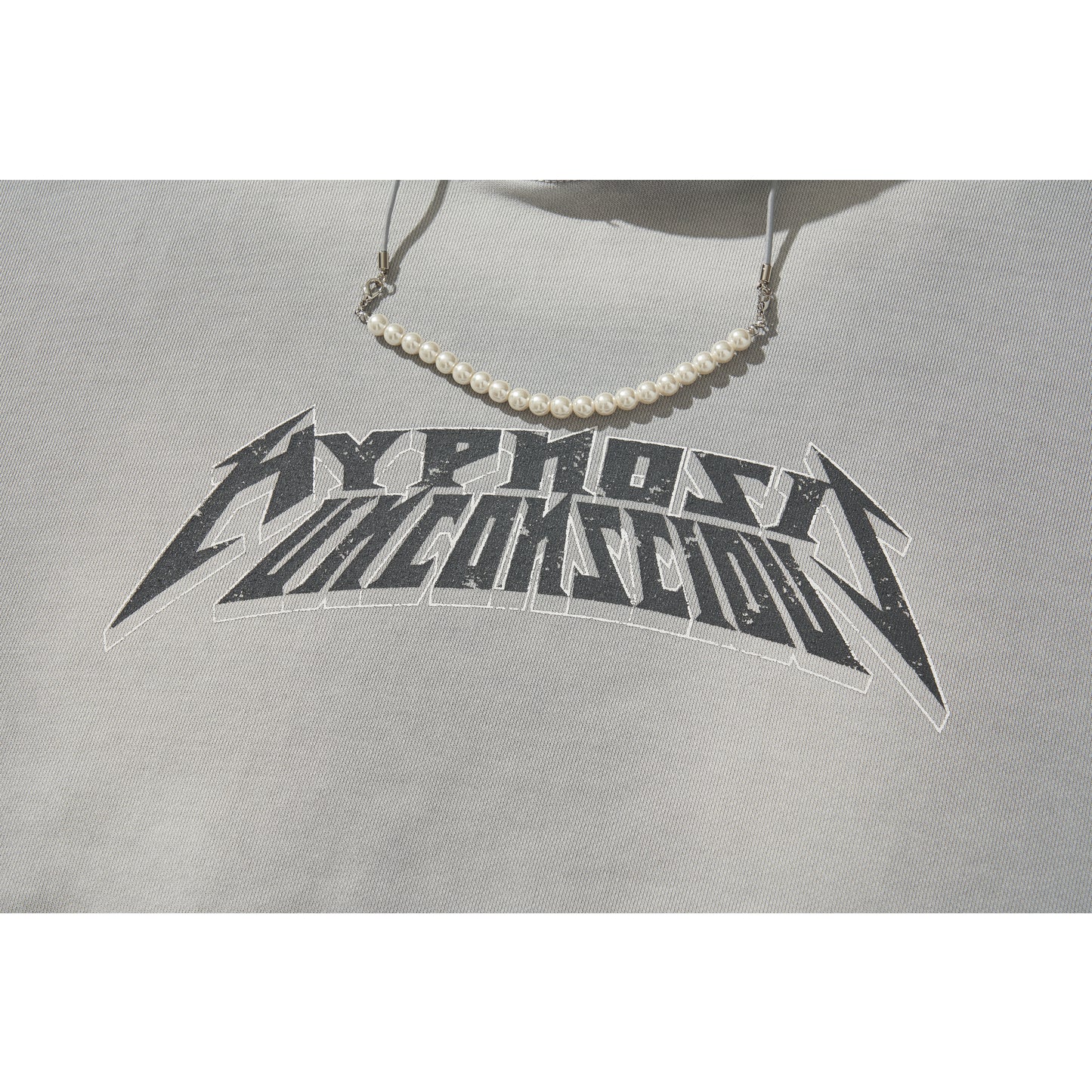 WASHED BEADS HOODIE / GRAY