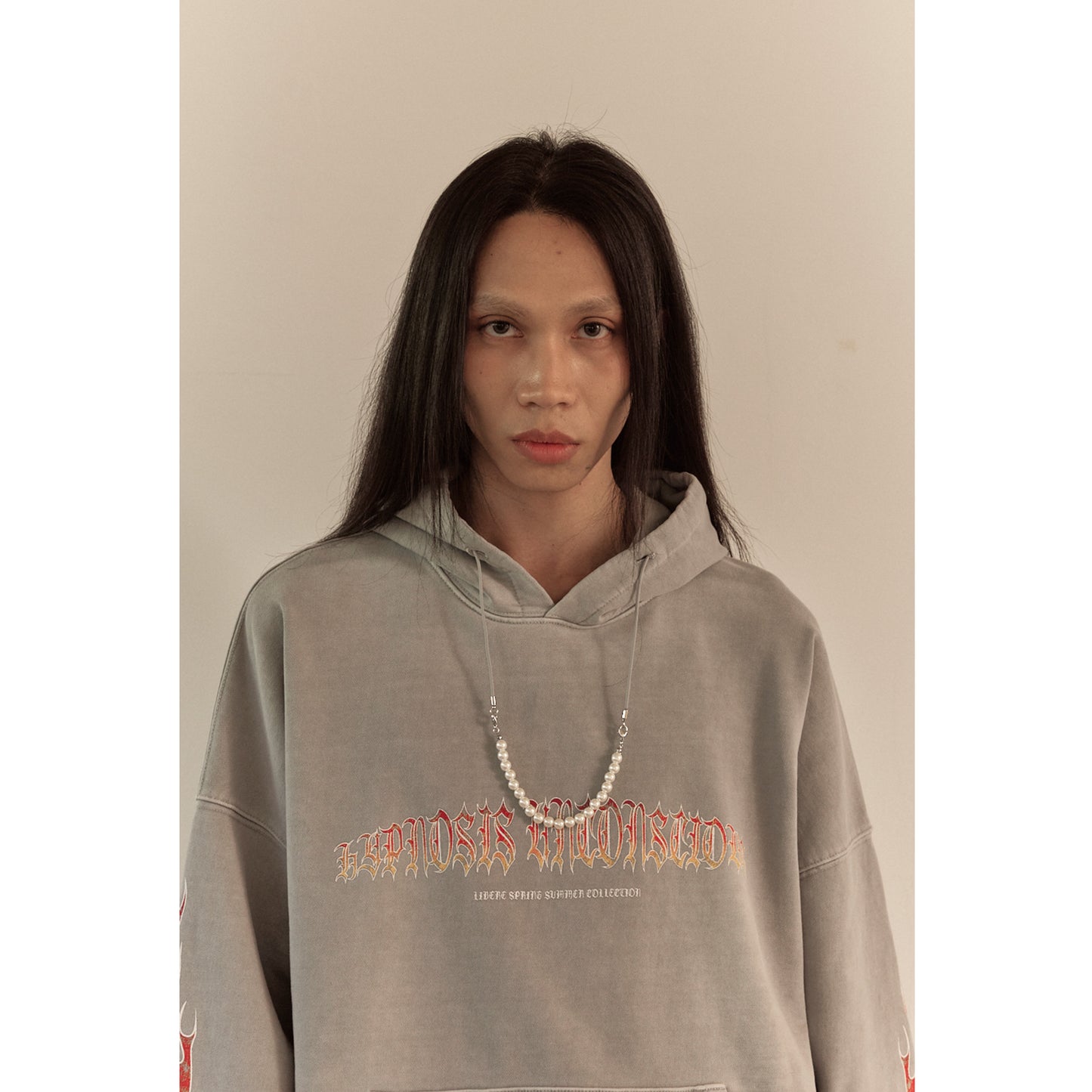 FLAME BEADS HOODIE / GRAY