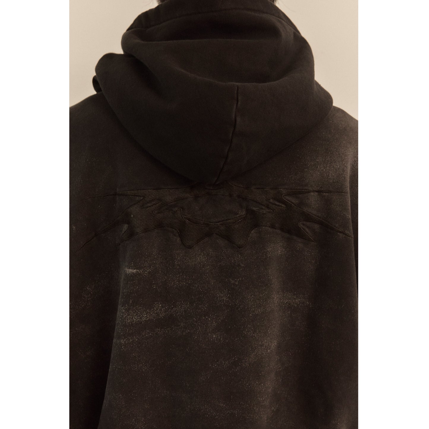 LOGO STRING HOODIE/ BLACK