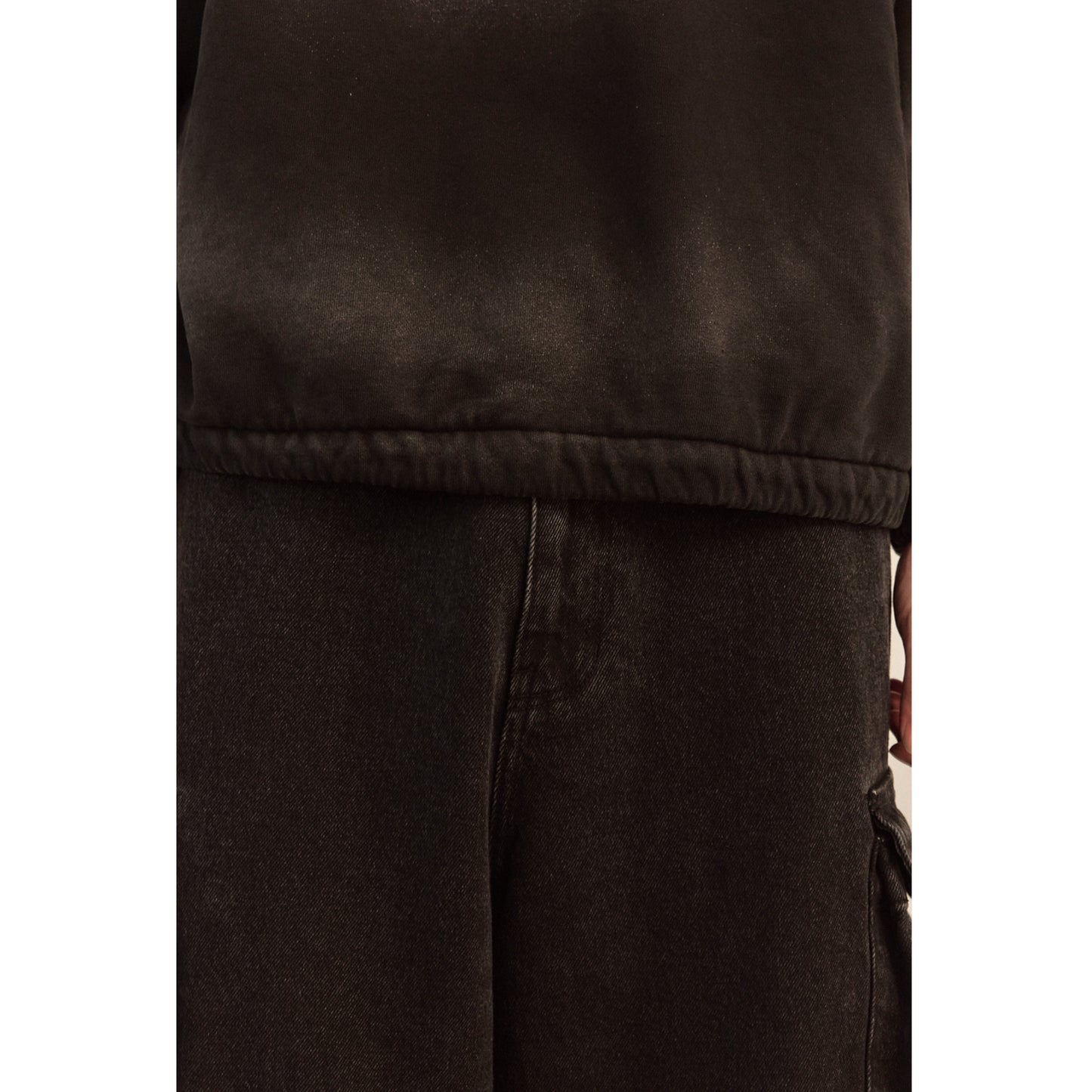 LOGO STRING HOODIE/ BLACK