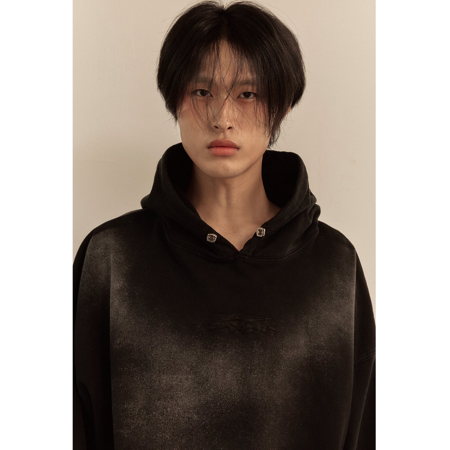 LOGO STRING HOODIE/ BLACK