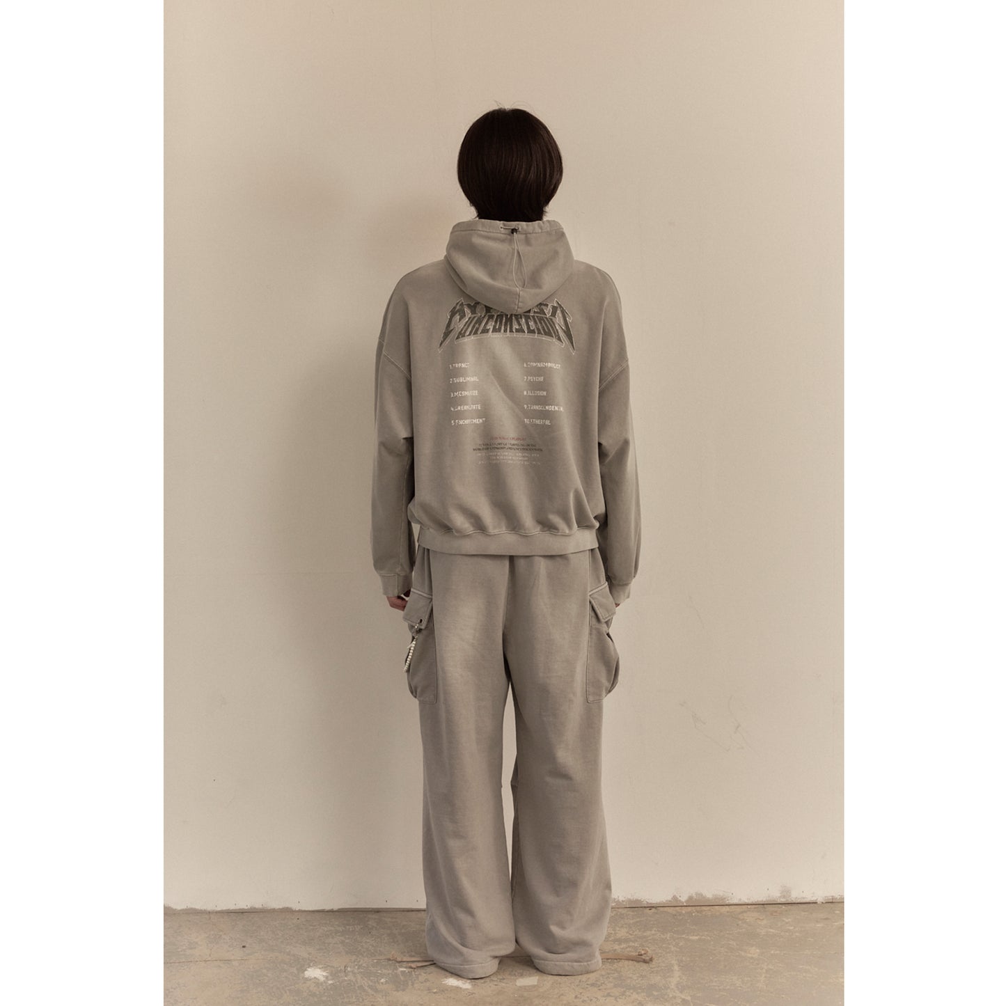 WASHED SWEAT CARGO PANTS / GRAY