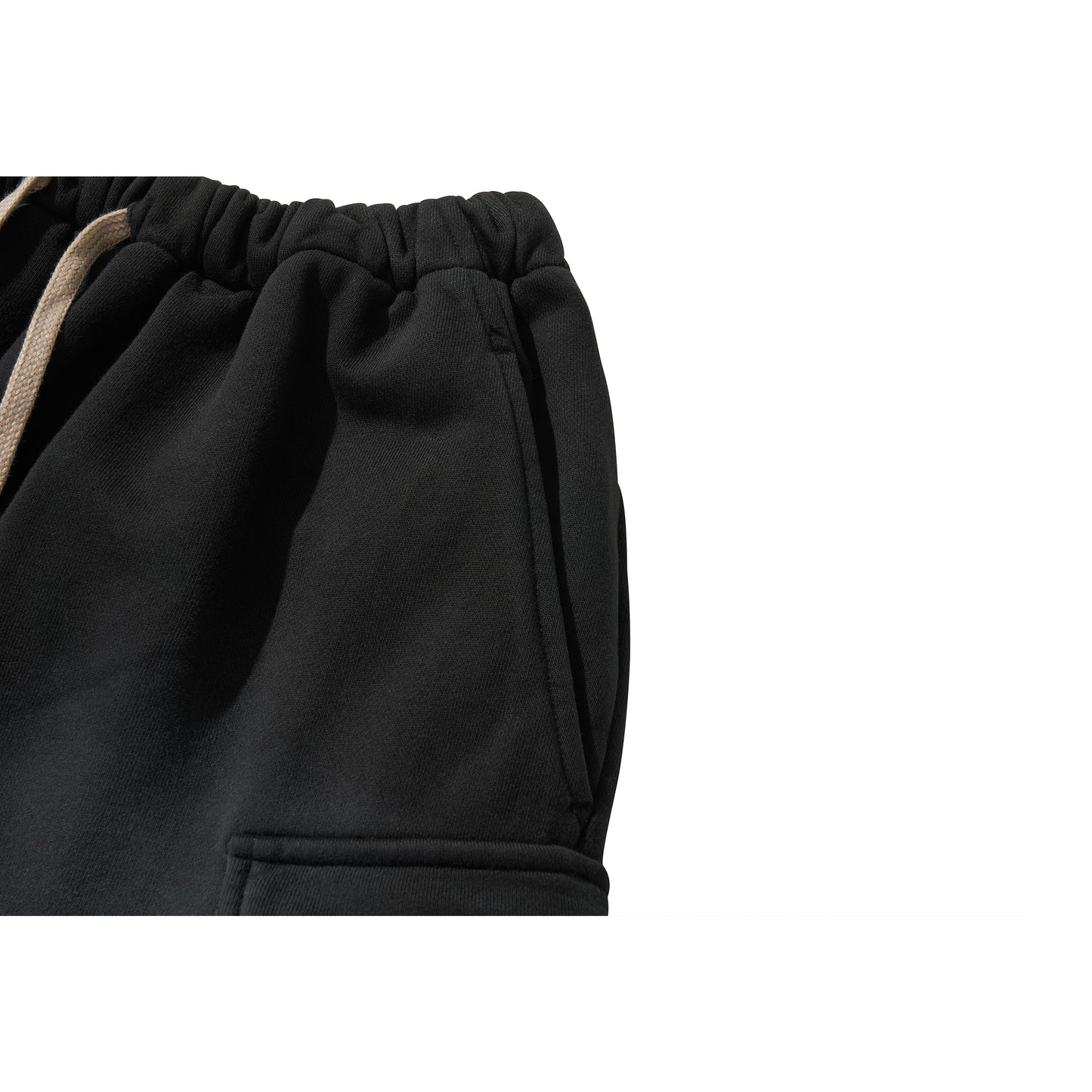 WASHED SWEAT CARGO PANTS / BLACK