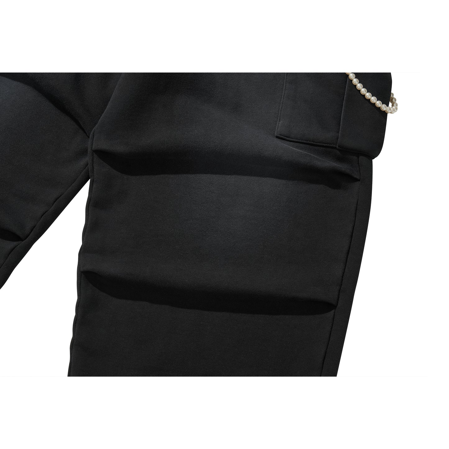 WASHED SWEAT CARGO PANTS / BLACK