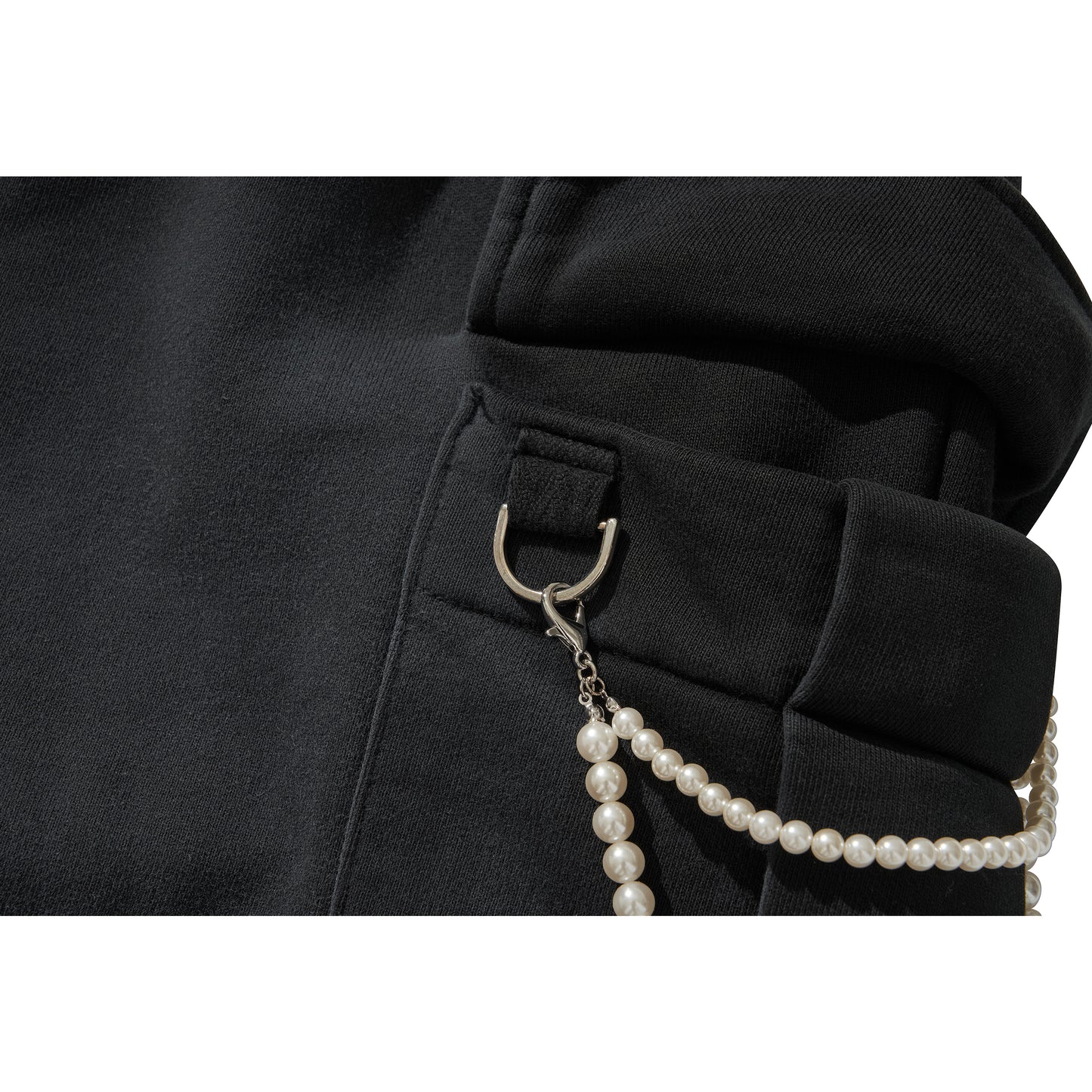 WASHED SWEAT CARGO PANTS / BLACK