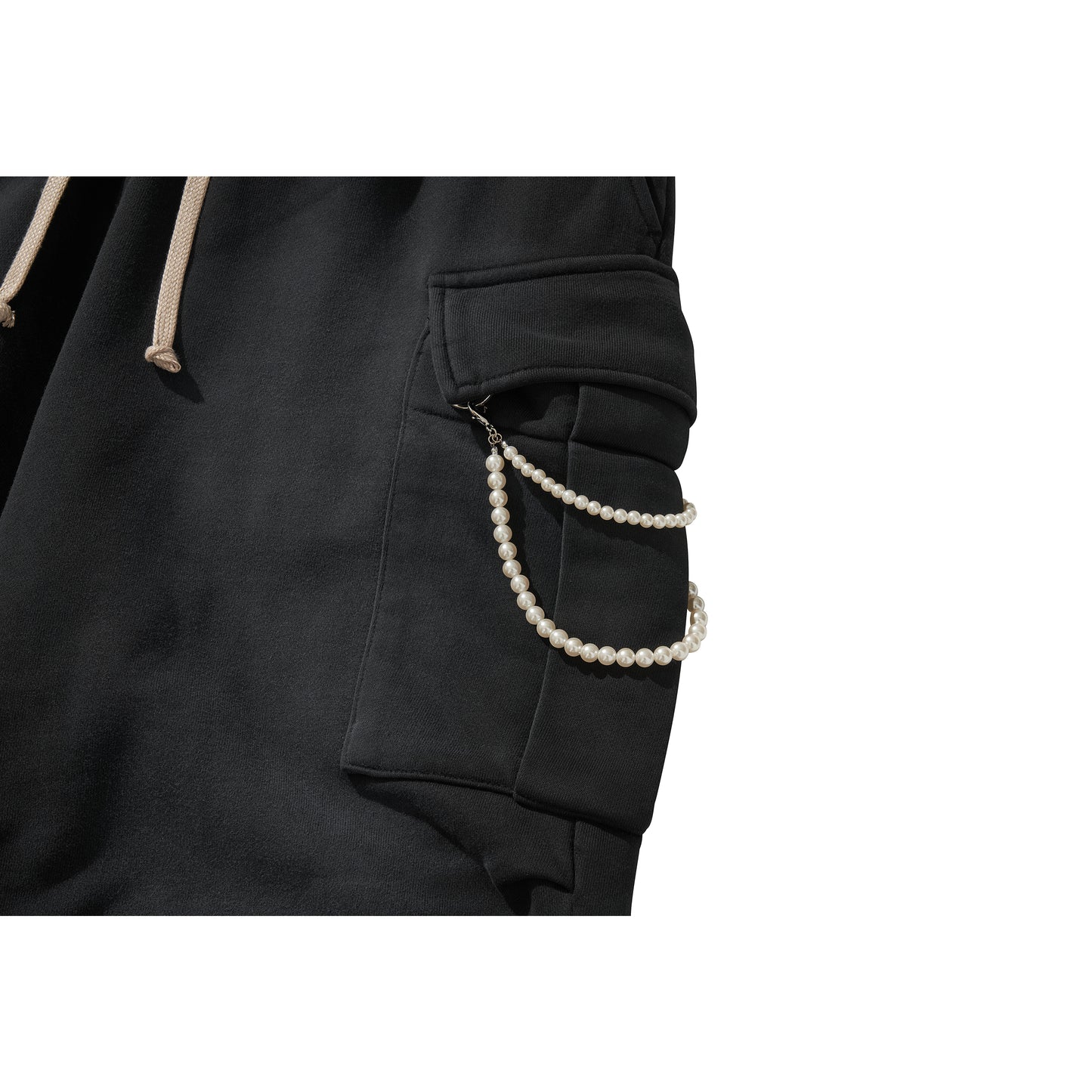 WASHED SWEAT CARGO PANTS / BLACK