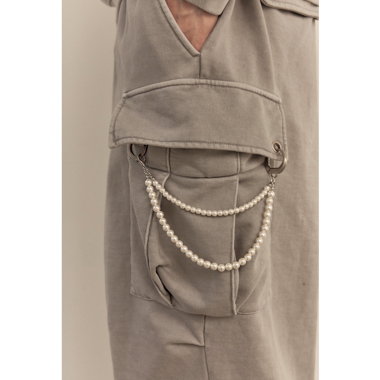 WASHED SWEAT CARGO PANTS / GRAY