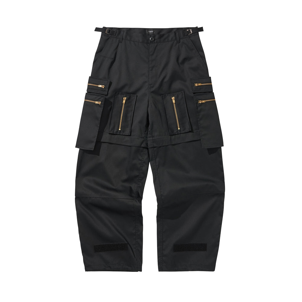 MULTI ZIP POCKET PANTS / BLACK