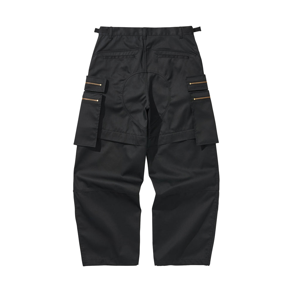 MULTI ZIP POCKET PANTS / BLACK