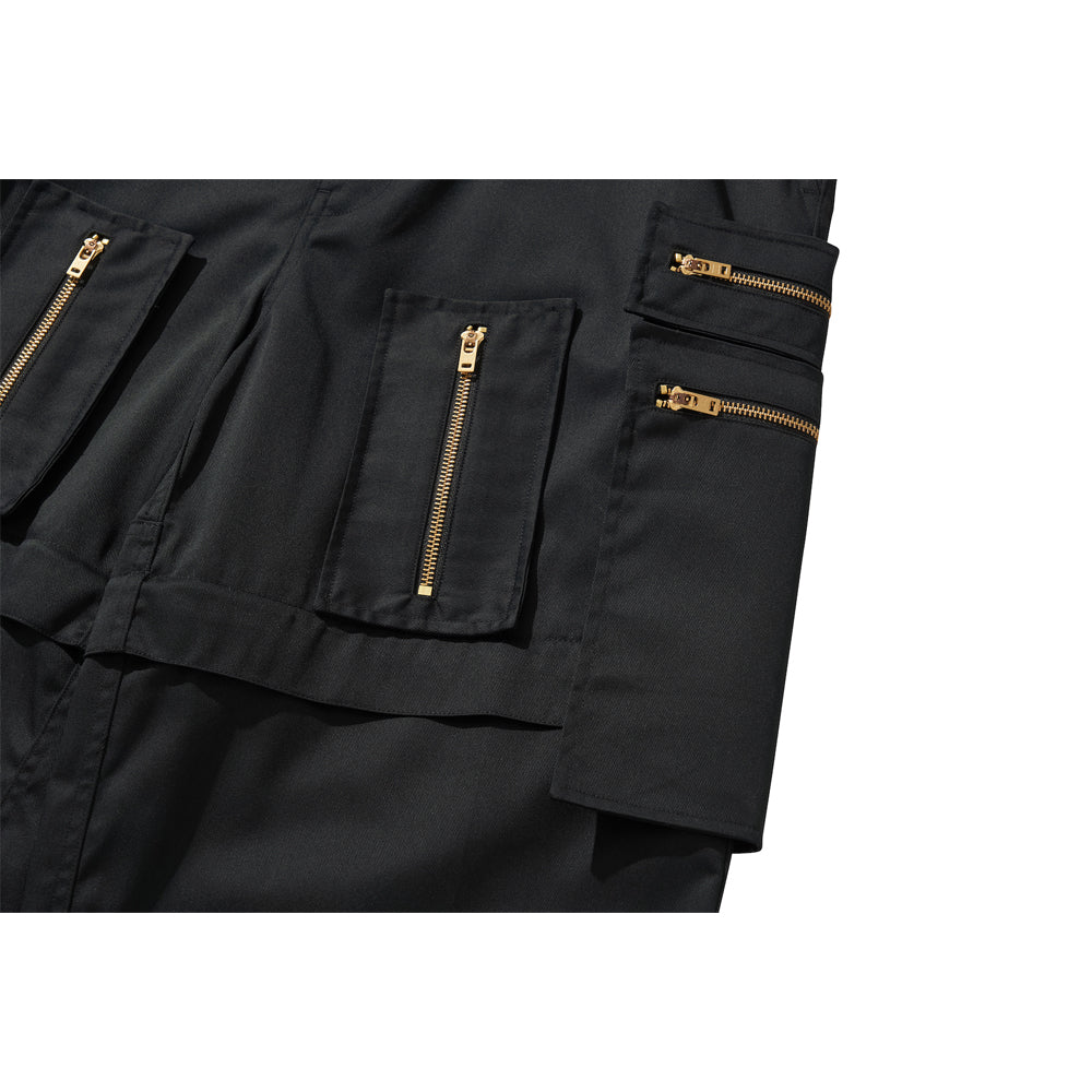 MULTI ZIP POCKET PANTS / BLACK