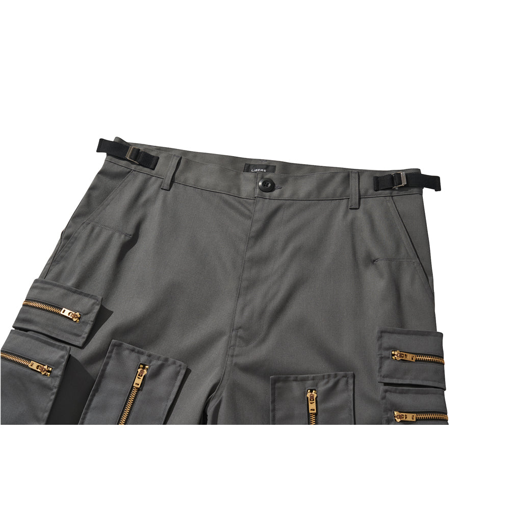MULTI ZIP POCKET PANTS / CHARCOAL