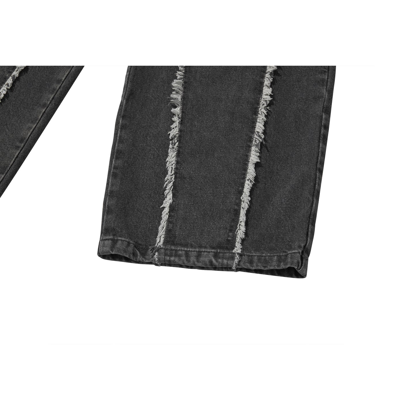 DESTROYED CROSS DENIM PANTS / BLACK
