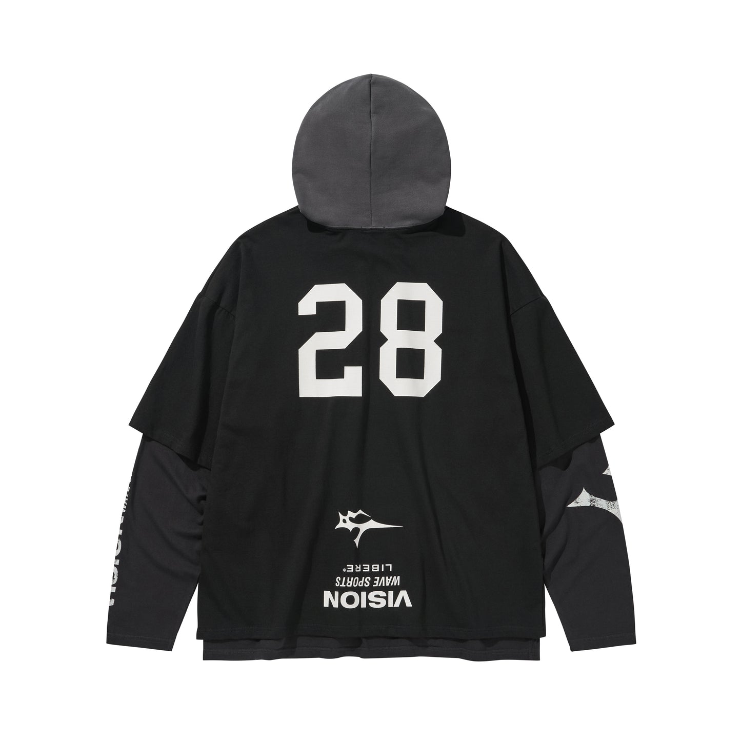 3 LAYERED HOODIE / BLACK